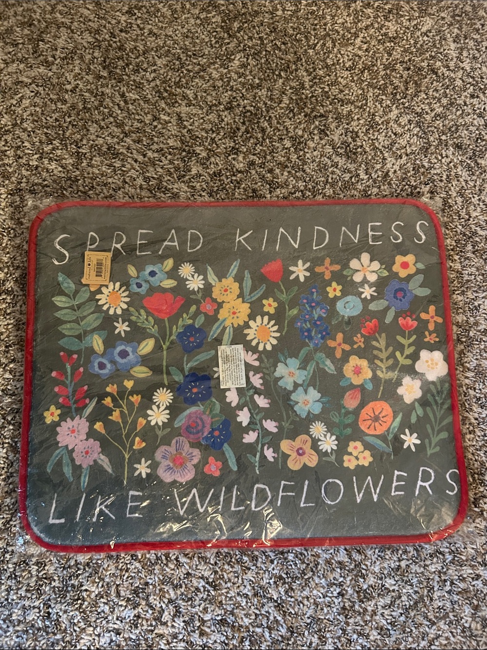 Natural Life Spread Kindness Wildflower dish drying mat